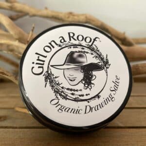 Skin repair salve made with burdock root, plantain, and chickweed